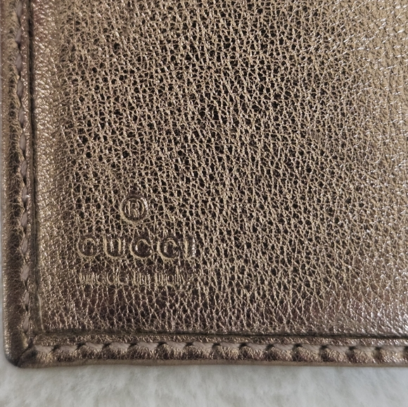 GUCCI Wallet - Metallic Gold with Monogram GG Canvas *EUC* - Picture 4 of 10